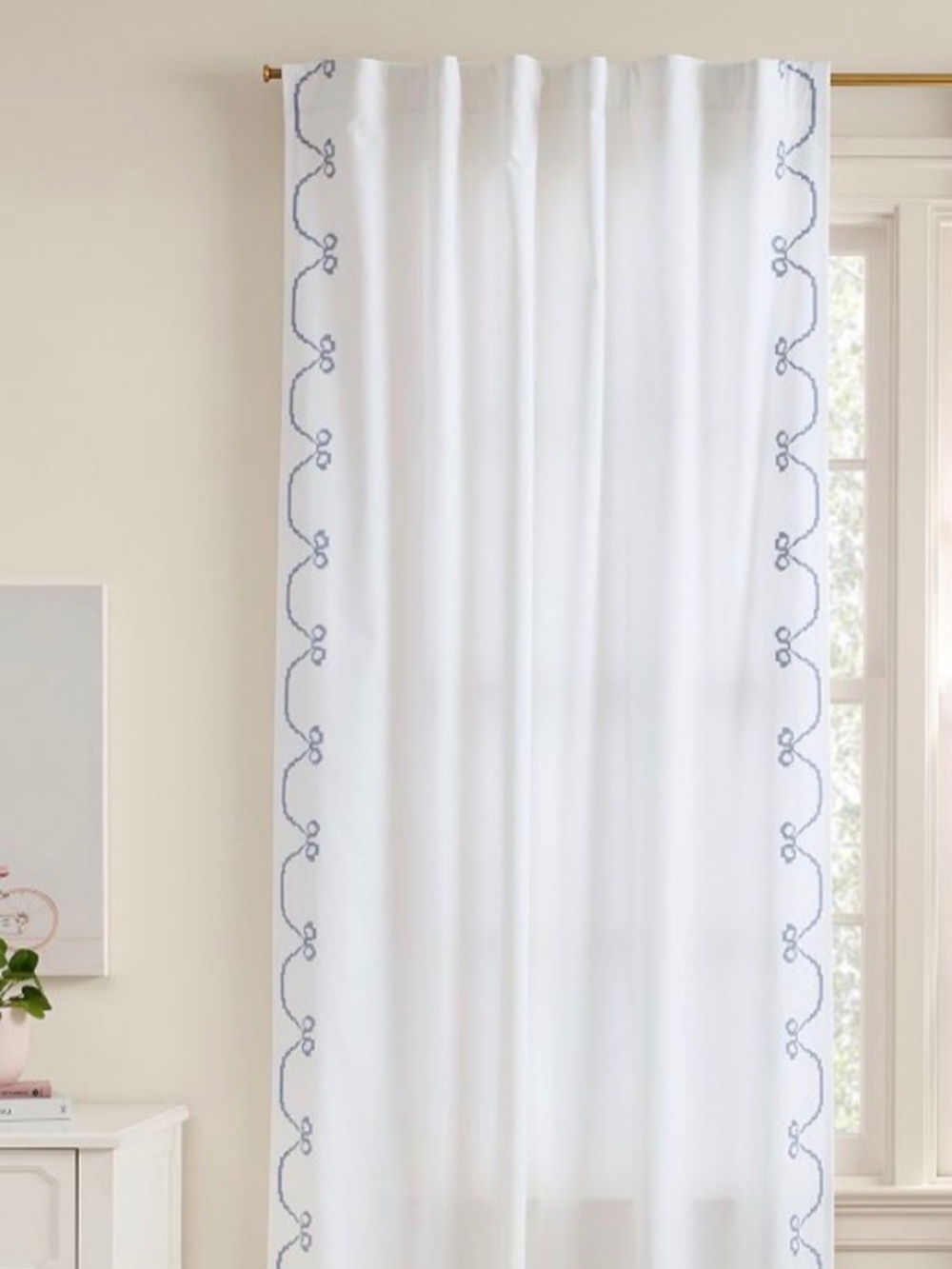 Pottery Barn Teen Georgia Bow Light-Filtering Curtain Panel